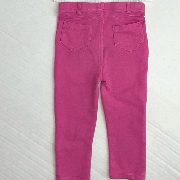 2 pc. NWOT Cat & Jack white pointelle sweater AND EUC Garanimals pink jeggings - Picture 3 of 7